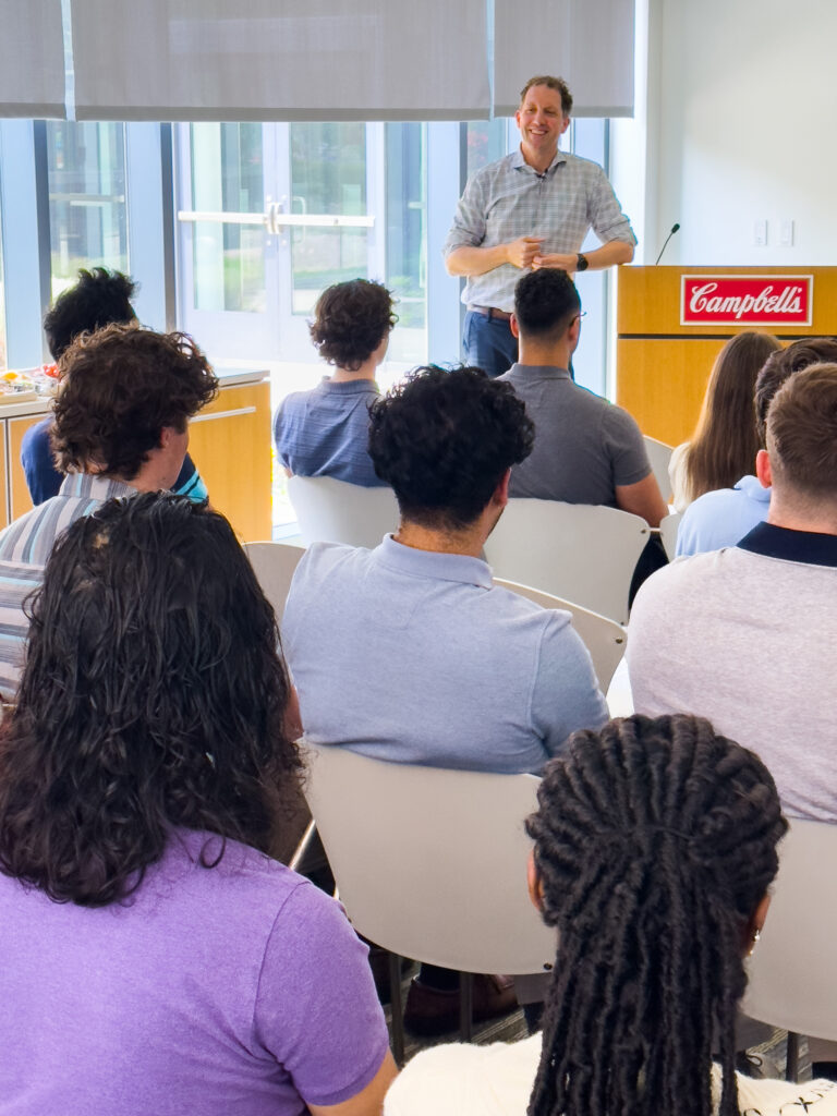 Mick speaks to interns