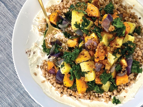 Baked Veggie and Farro Salad