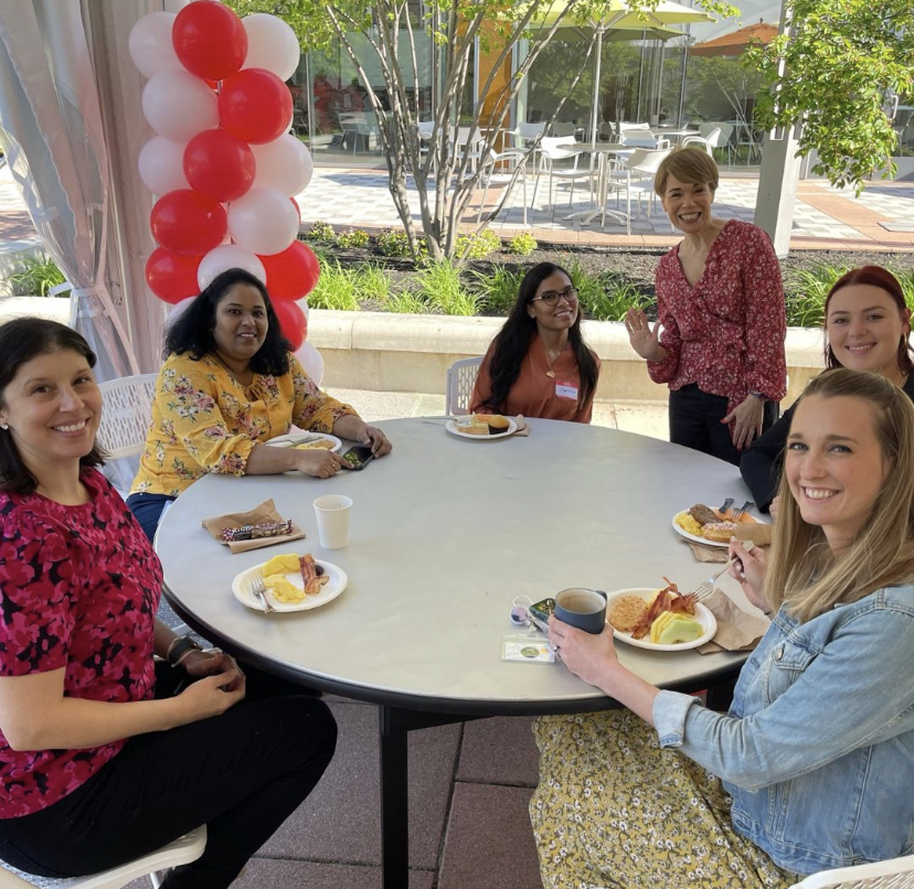 people around breakfast table