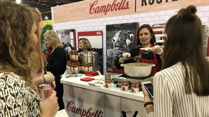 Demonstrating recipes at FNCE