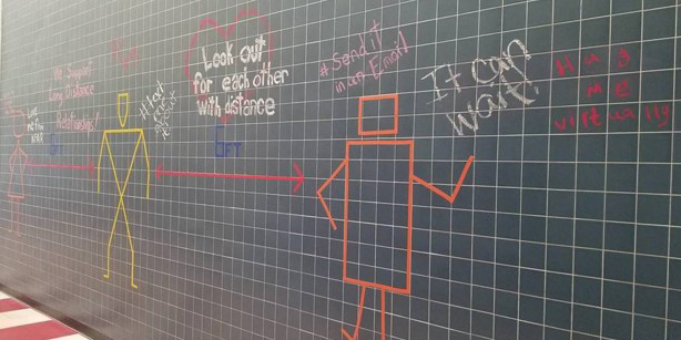 Social distancing guidelines are shared on the walls of our plant in Maxton, North Carolina, where we make soups and broths.